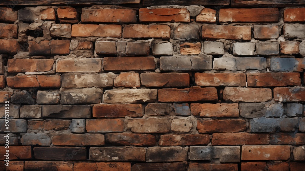 A brick wall with a few holes in it A brick wall with a few holes in it