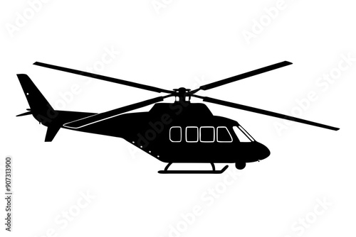 helicopter silhouette vector graphic, copter icon vector illustration
