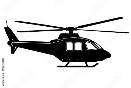 helicopter silhouette vector graphic, copter icon vector illustration
