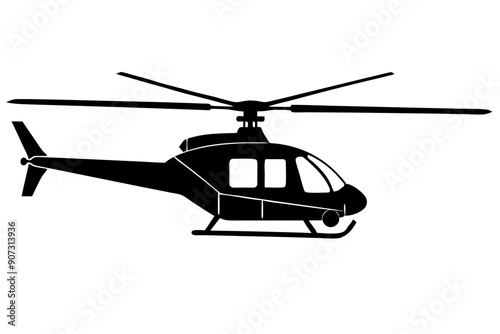 helicopter silhouette vector graphic, copter icon vector illustration
