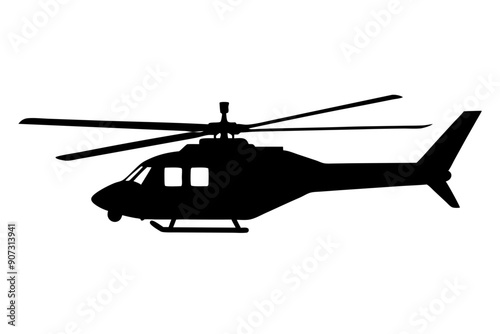 helicopter silhouette vector graphic, copter icon vector illustration
