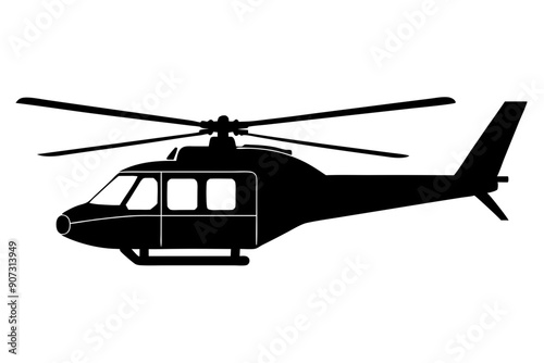 helicopter silhouette vector graphic, copter icon vector illustration
