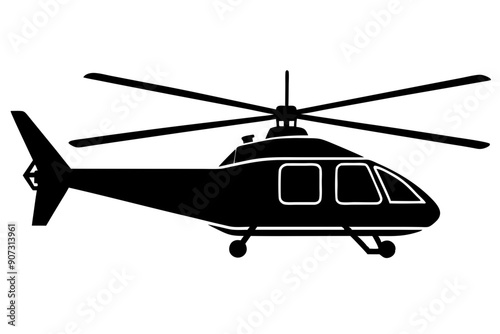 helicopter silhouette vector graphic, copter icon vector illustration
