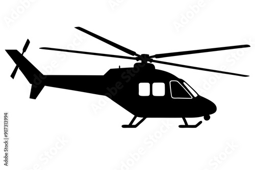 helicopter silhouette vector graphic, copter icon vector illustration
