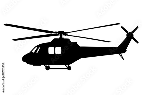 helicopter silhouette vector graphic, copter icon vector illustration
