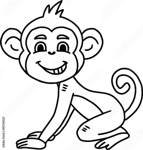A cute monkey with a big smile on its face