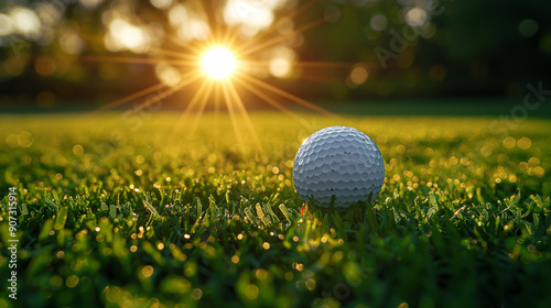 Golf ball on green grass field