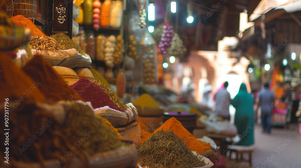 Fototapeta premium Colorful Spice Market Display