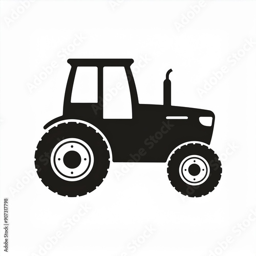 tractor icon isolated on white © Nicole