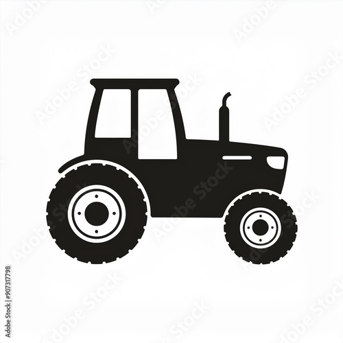 tractor icon isolated on white