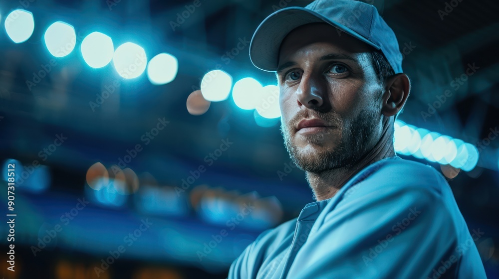 Ready to Play: Baseball Player Standing in Stadium with Copyspace Ready to Play: Baseball Player Standing in Stadium with Copyspace