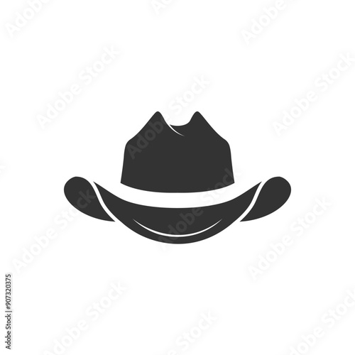 cowboy hat icon flat vector illustration