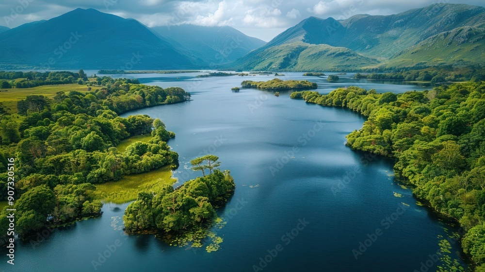 Serene Landscape of Killarney: Majestic Mountains and Tranquil Lakes Serene Landscape of Killarney: Majestic Mountains and Tranquil Lakes