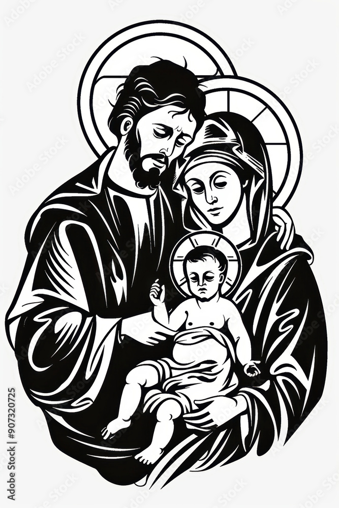 Fototapeta premium representation of the Holy Family . AI generative.