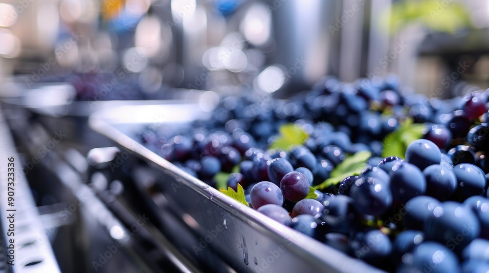 custom made wallpaper toronto digitalClose-up of bunches of grapes and wine bottles in a winery, showcasing the vibrant colors and fresh produce used in winemaking..