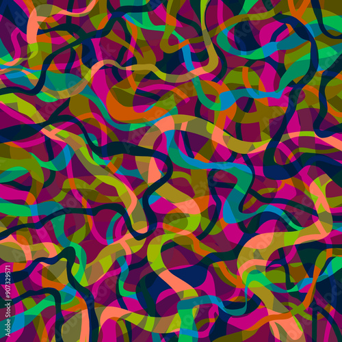 Wallpaper Mural Bright abstract geometric swirl marble background Tropical trend Wavy layered painted blurred texture Marbling effect Torontodigital.ca