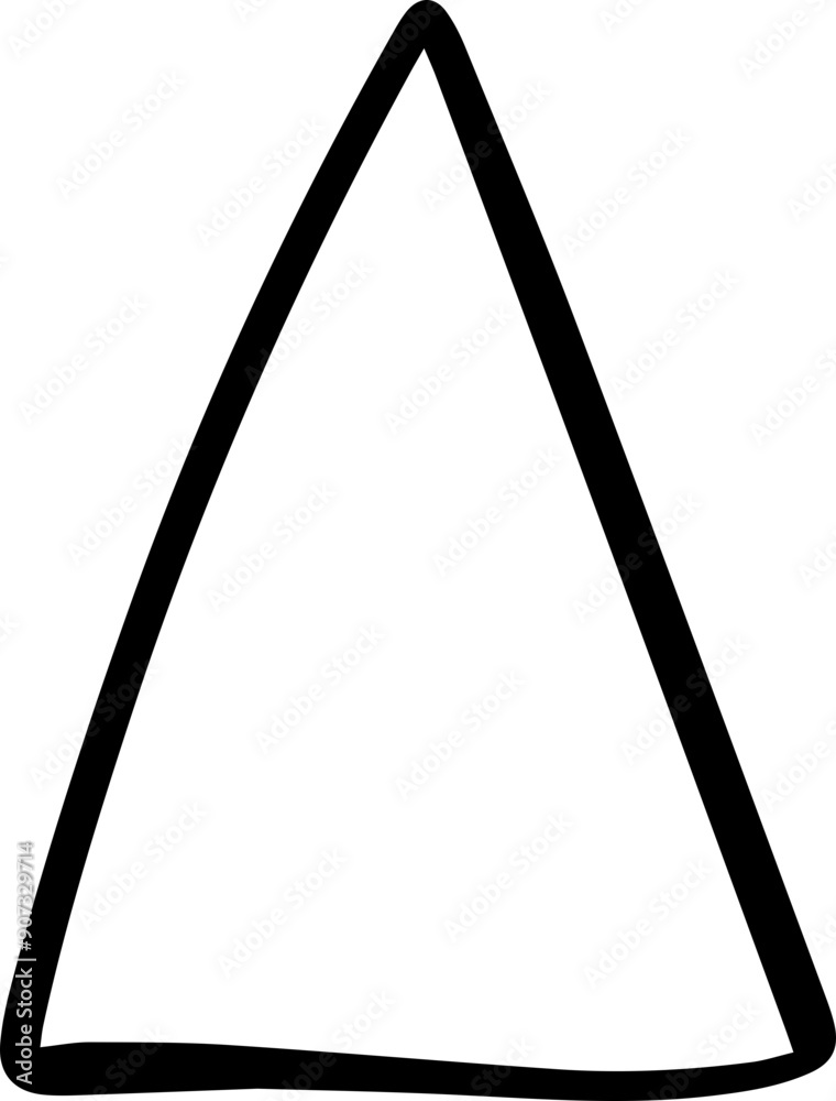 triangle doodle outline shape