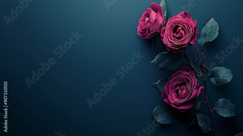 Elegant red roses on dark background exude sophistication