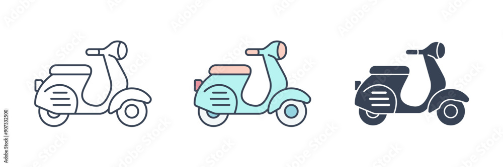 Scooter icon symbol vector illustration isolated on white background