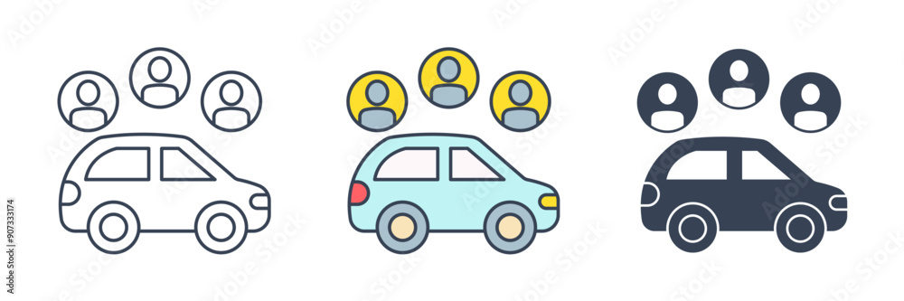 Car sharing icon symbol vector illustration isolated on white background