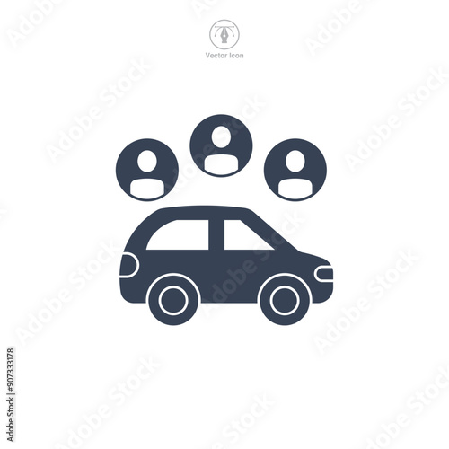 Car sharing icon symbol vector illustration isolated on white background