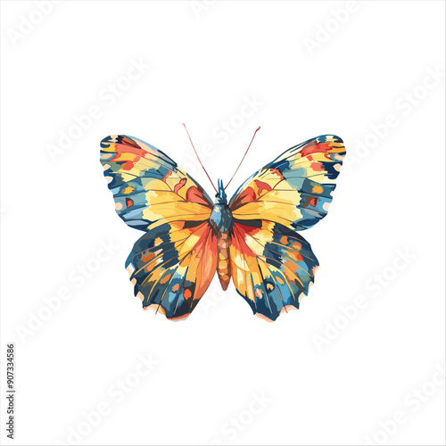 
beautiful butterfly watercolor image vector.ai generated