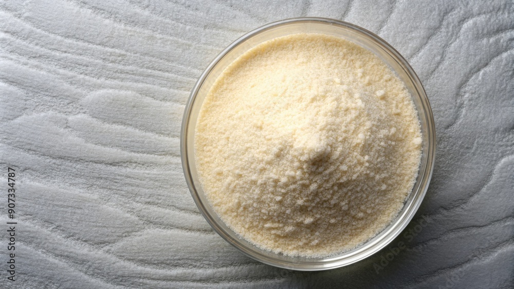 Organic agar agar powder texture viewed from above, natural, organic, ingredient, vegan, plant-based, texture, culinary Organic agar agar powder texture viewed from above, natural, organic, ingredient, vegan, plant-based, texture, culinary