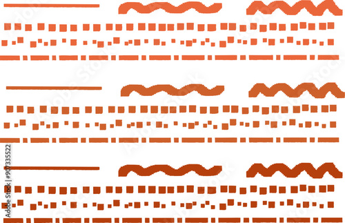 Fashionable, cute, simple lines, underline material. Orange.
