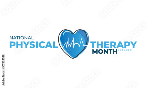 National Physical Therapy Month. background, banner, card, poster, template. Vector illustration.