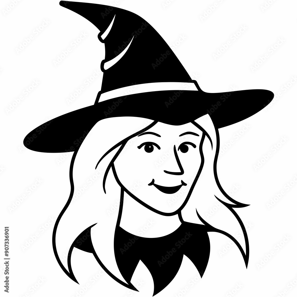 silhouette of a witch with a hat line art vector, halloween witch icon
silhouette of a witch with a hat line art vector, halloween witch icon