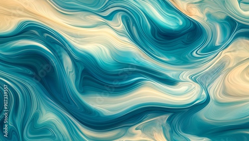 Vibrant Ocean Swirls Description: A holographic background with fluid