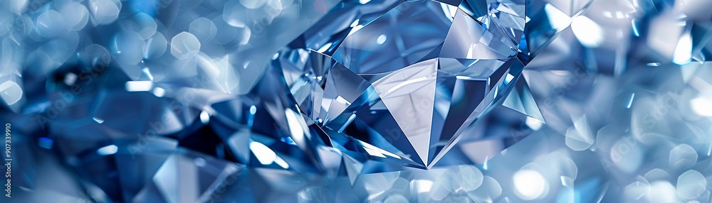 Sapphire Gemstone, abstract background with geometric shapes in shades of blue Sapphire Gemstone, abstract background with geometric shapes in shades of blue