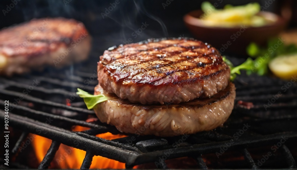 grilled meat on the grill grilled meat on the grill