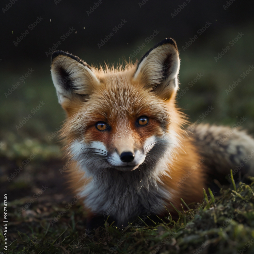 Obraz premium Antique nature color image: American Gray Fox