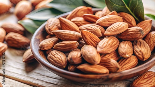 almonds on a white background