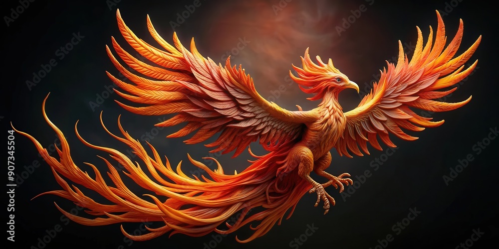 Whimsical phoenix sculpture in clay with fiery feathers and dynamic mid-flight pose, phoenix, sculpture, clay, whimsical Whimsical phoenix sculpture in clay with fiery feathers and dynamic mid-flight pose, phoenix, sculpture, clay, whimsical