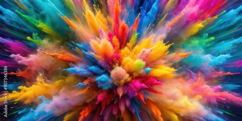 Vibrant explosion of color in a moment of creativity, creativity, vivid, bright, colorful, dynamic, artistic