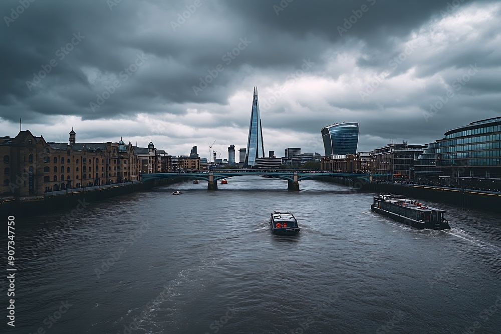 Fototapeta premium Brilliant landscape view of The Shard in London.