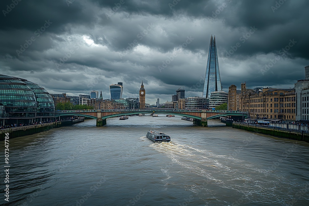 Fototapeta premium Brilliant landscape view of The Shard in London.