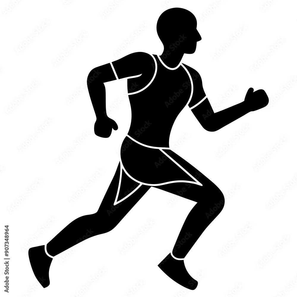 Fototapeta premium running silhouette
