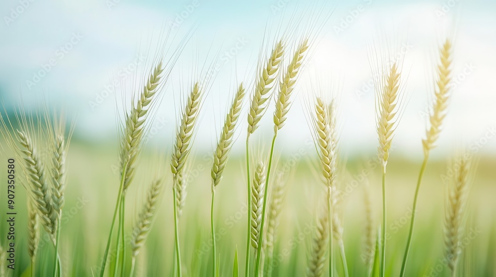 Barley stalks bending in wind, motion blur, dynamic shot, Nature's movement, windy day Barley stalks bending in wind, motion blur, dynamic shot, Nature's movement, windy day