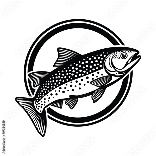 Rainbow Trout black vector