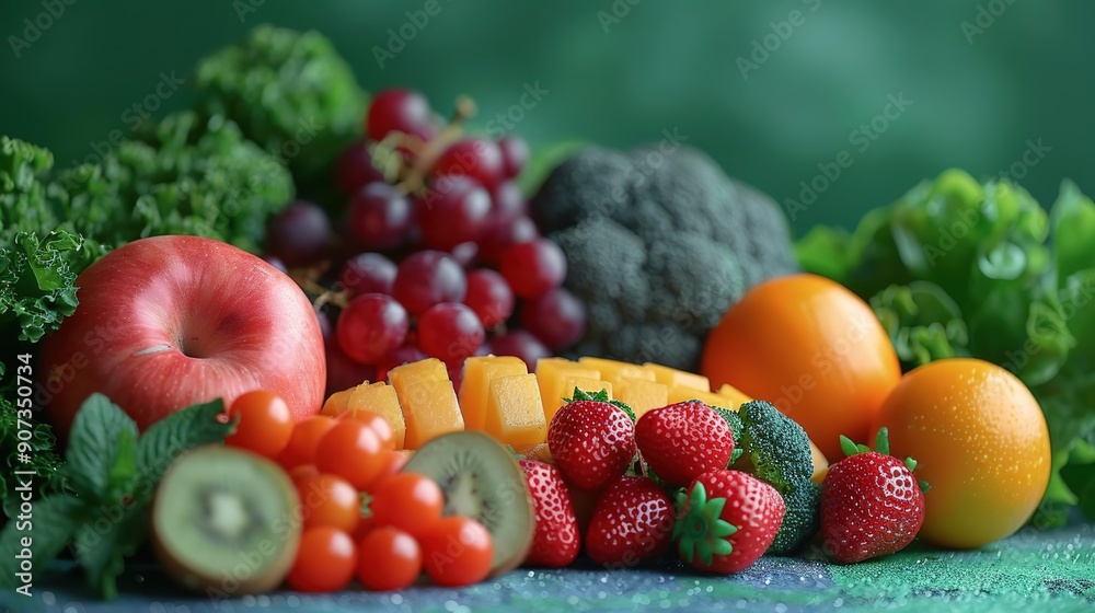 Fresh Fruit and Vegetable Still Life Photo Fresh Fruit and Vegetable Still Life Photo