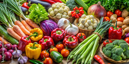 Lots of fresh vegetables background