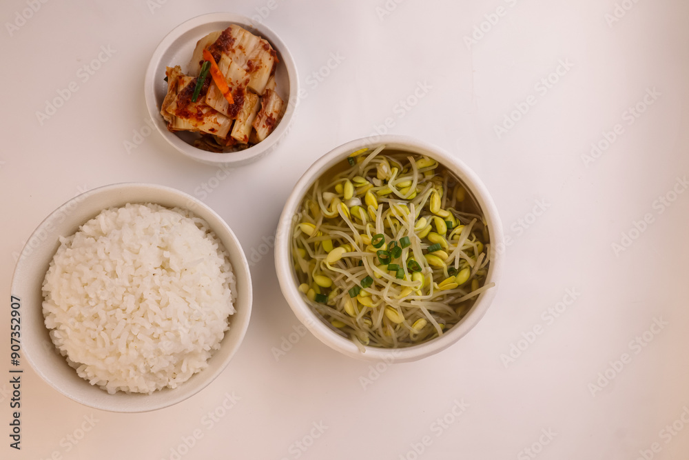 Kongnamul Guk is Korean Soy Beans Sprout Soup. Kongnamul Guk is Korean Soy Beans Sprout Soup.