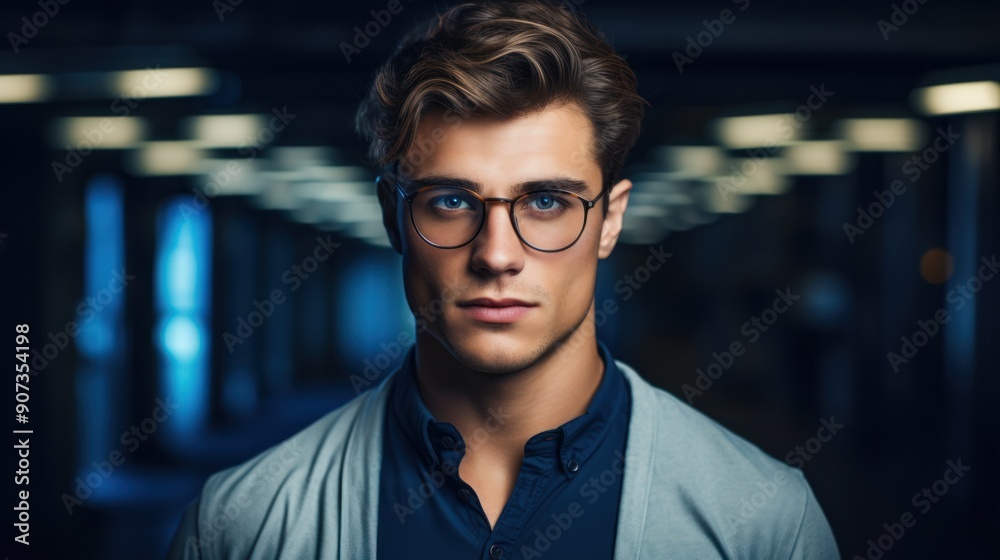 Stylish young man with glasses Stylish young man with glasses