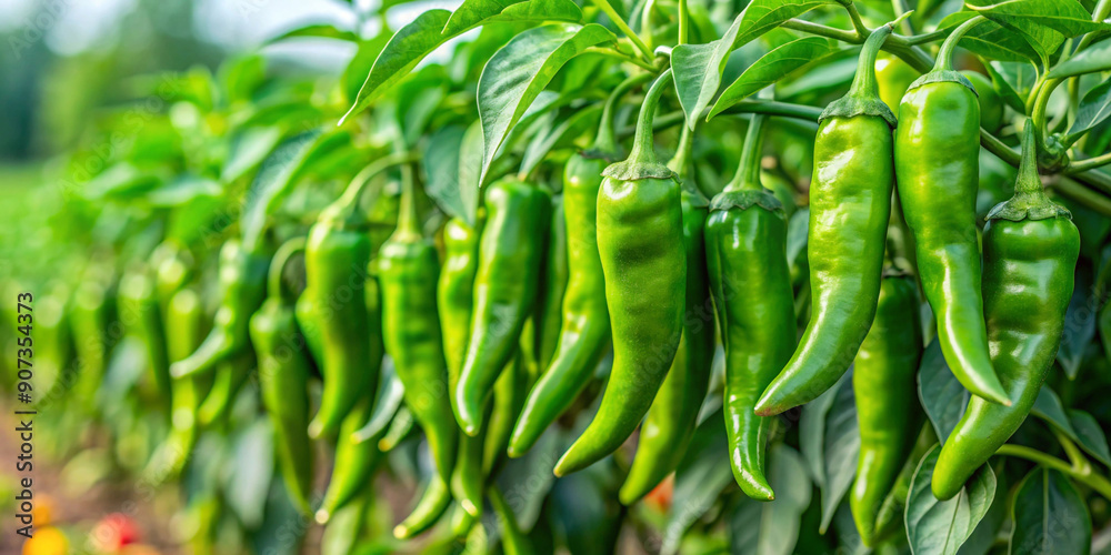 Lots of fresh green chilis background Lots of fresh green chilis background