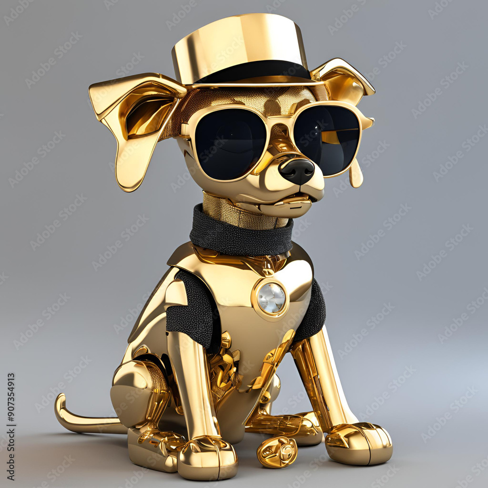Naklejka premium robot with a toy