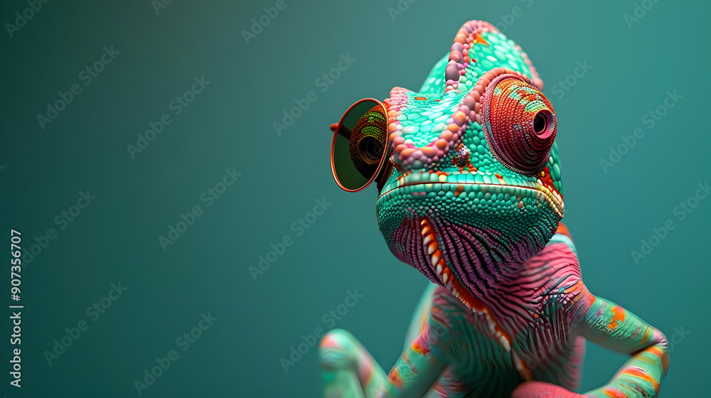 Cool Chameleon with Sunglasses