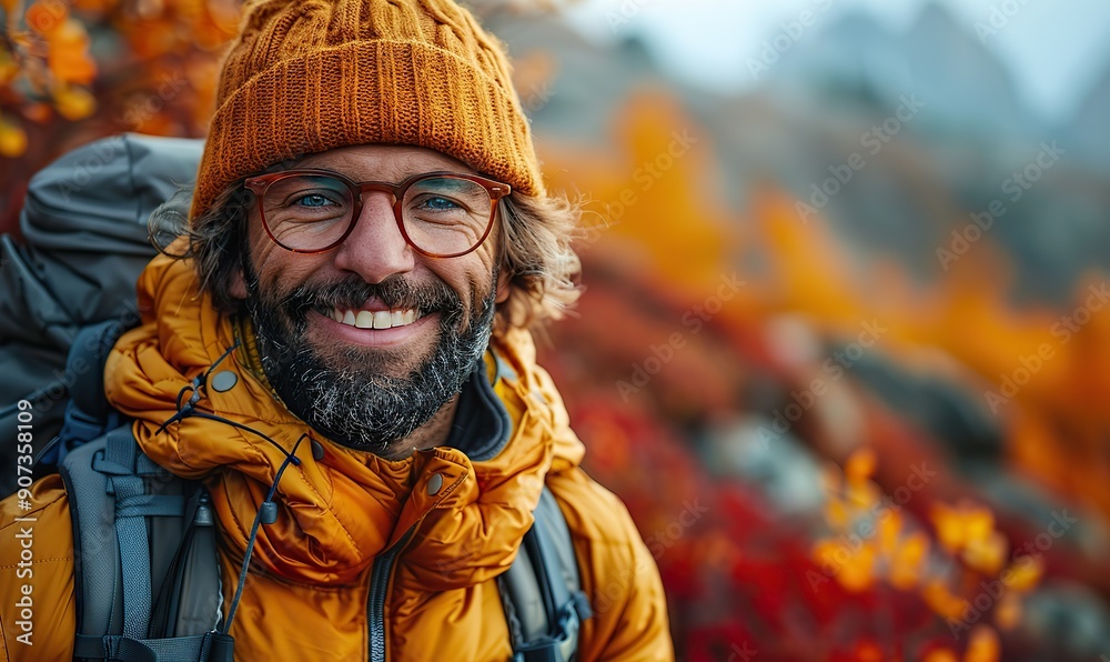 A joyful man is taking a selfie in the countryside during his vacation, relishing the scenic beauty. A joyful man is taking a selfie in the countryside during his vacation, relishing the scenic beauty.
